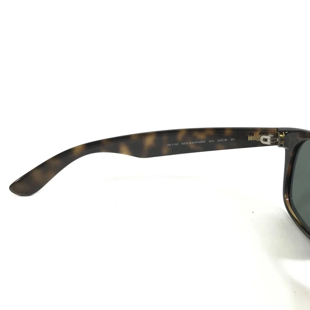 Ray-Ban Sunglasses RB2132 New Wayfarer 902 Tortoise With Green Lenses 55 Mm